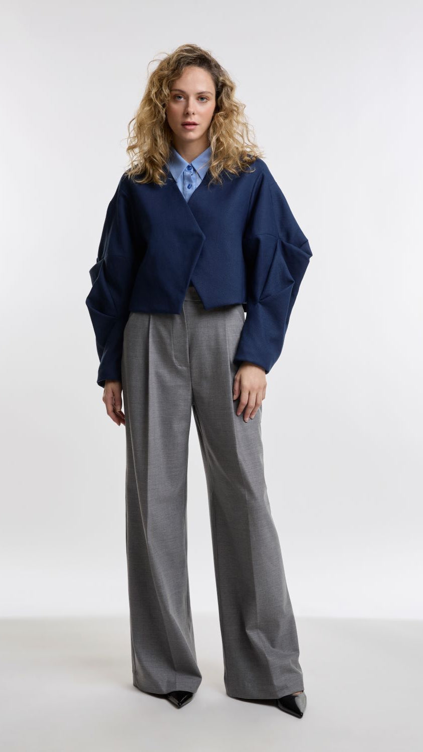 PLEATED TAILORED TROUSERS STONE