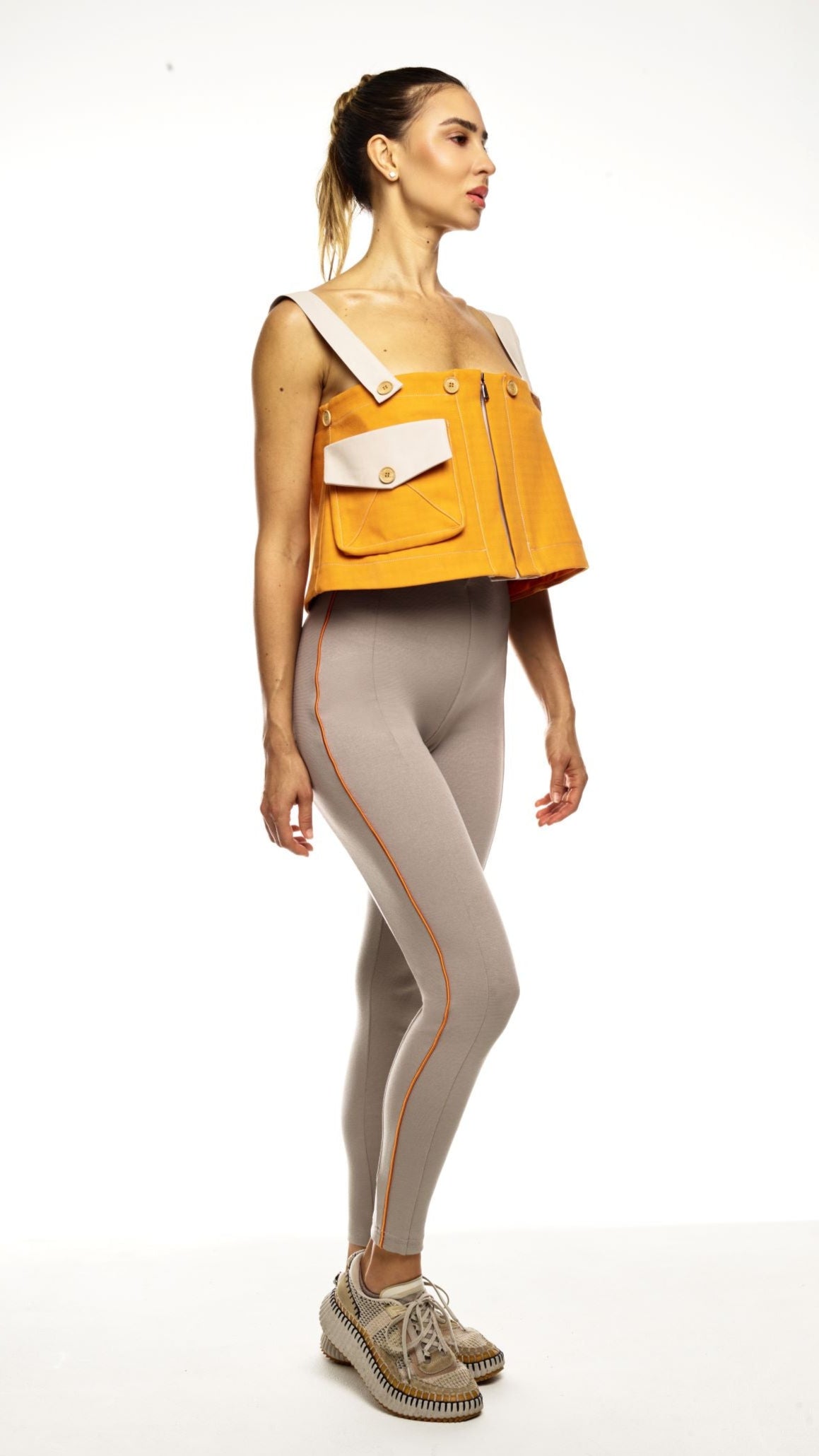 MULTIFUNCTIONAL JACKET BEIGE/ORANGE