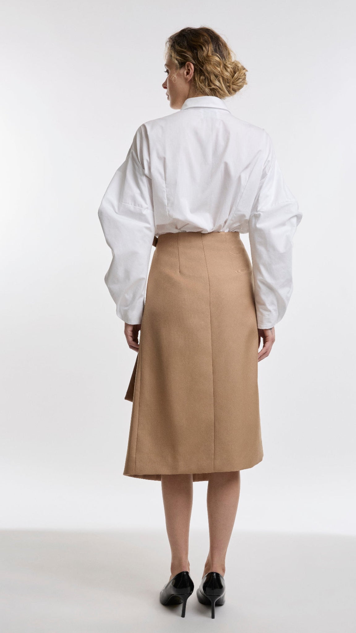 ASYMMETRIC WRAP FOLD SKIRT
