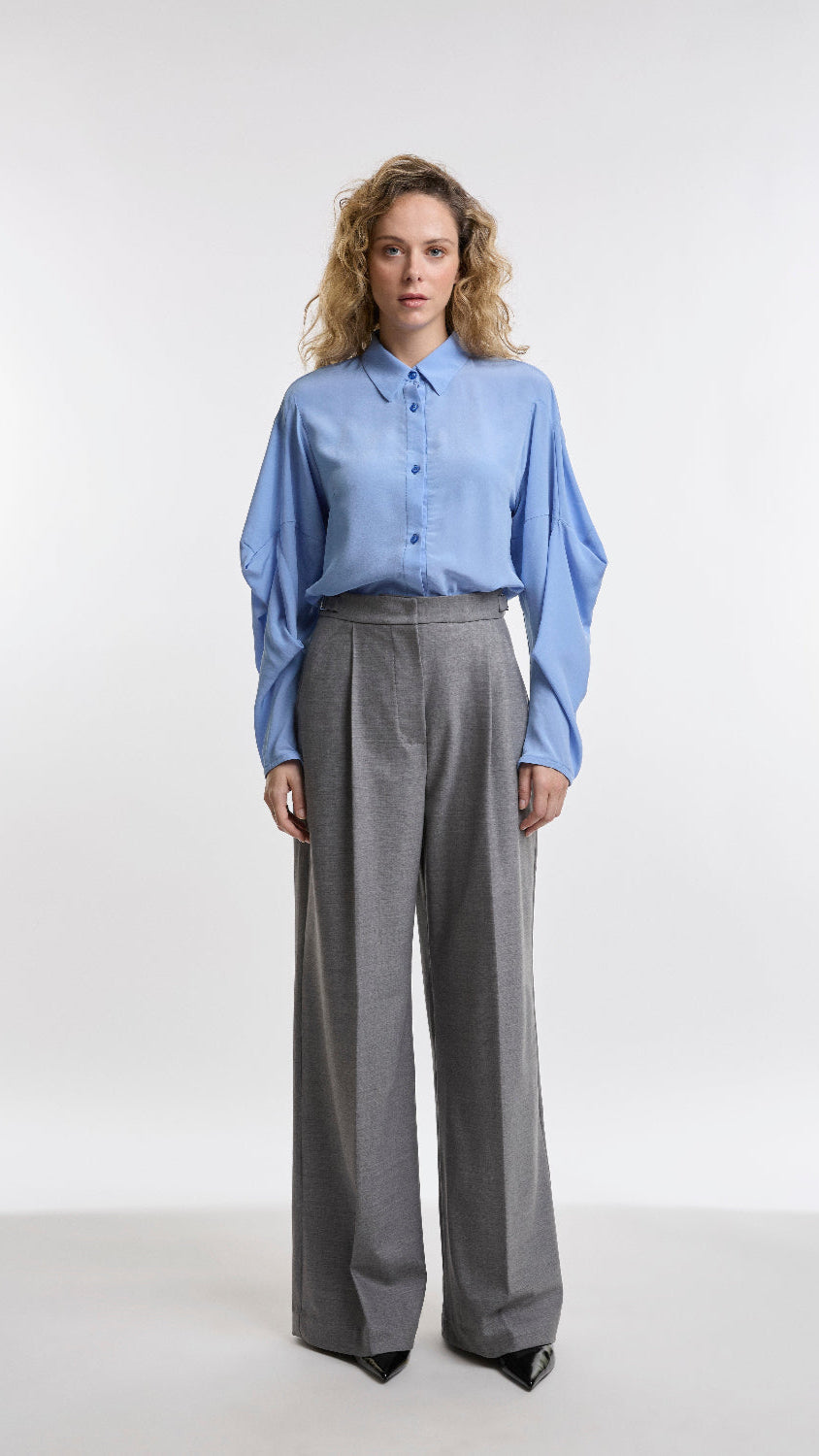 PLEATED TAILORED TROUSERS STONE