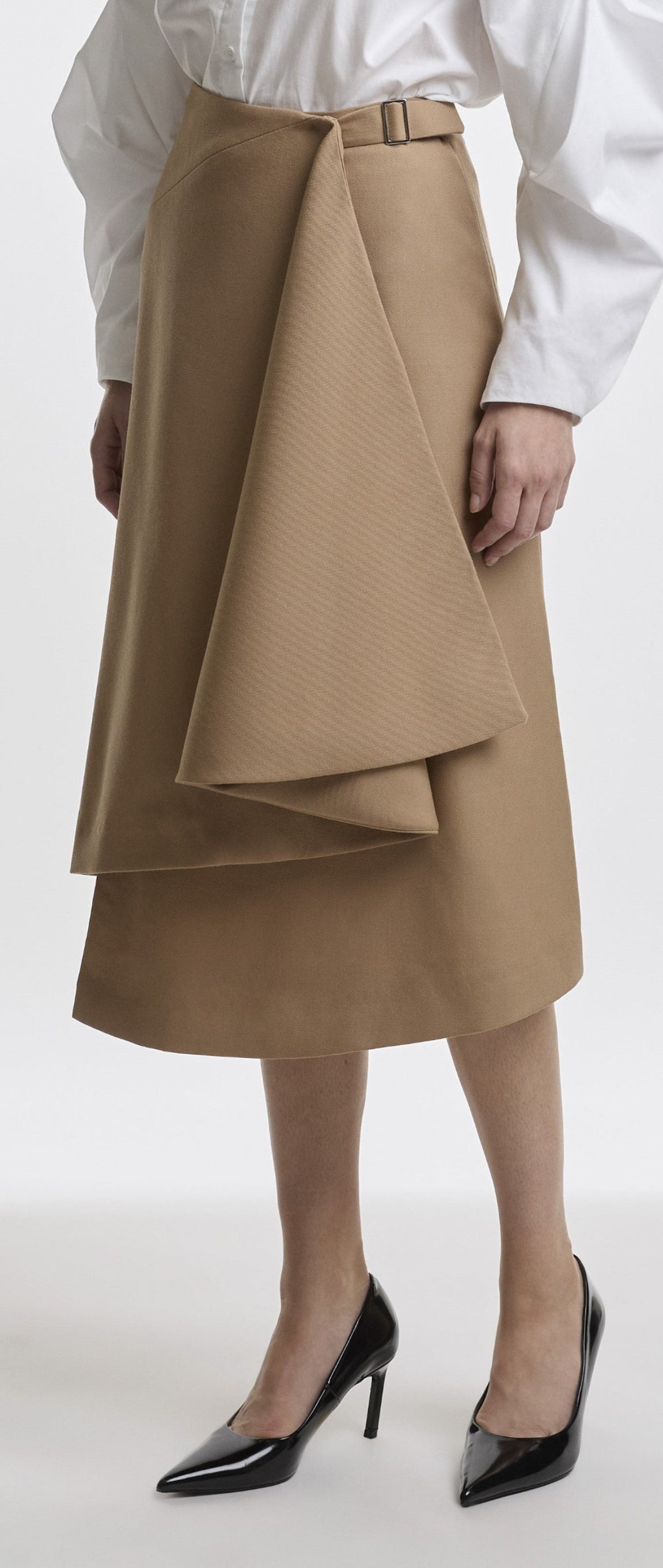 ASYMMETRIC WRAP FOLD SKIRT